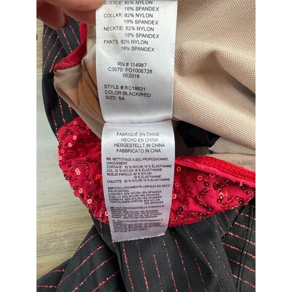 Revolution Minnie the Moocher Costume Black And Red Sequins Pinstripe SZ S - Picture 9 of 9